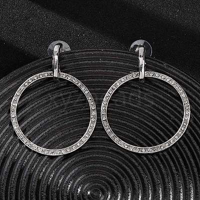 Alloy & Crystal Rhinestone Dangle Stud Earrings EJEW-G467-01P-01-1