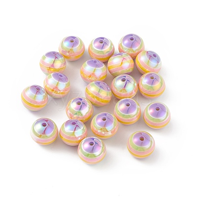 UV Plating Rainbow Iridescent Resin Beads RESI-I048-01F-1