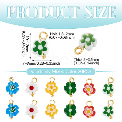 20Pcs Handmade Millefiori Glass Charms PALLOY-TADJ00004-1