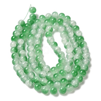 Crackle Baking Paint Imitation Jade Glass Beads Strands DGLA-T003-8mm-M-1