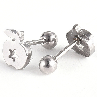 Tarnish Resistant 201 Stainless Steel Barbell Cartilage Earrings EJEW-R147-23-1