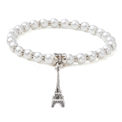 Glass Pearl Beaded Stretch Bracelets BJEW-JB09696-04-1