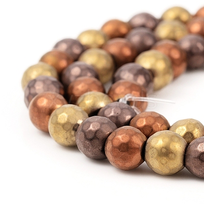 PVD Vacuum Plating Non-magnetic Synthetic Hematite Beads Strands G-F682-01A-1