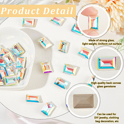 30Pcs Glass Rhinestone Cabochons RGLA-BBC0001-03-1