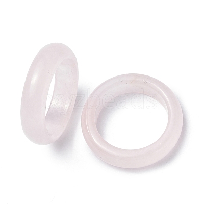 Natural Rose Quartz Plain Band Ring RJEW-P044-01A-03-1
