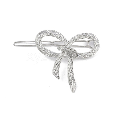 Bowknot Alloy Hair Barrettes AJEW-A056-03B-P-1