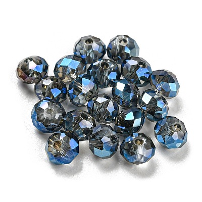 Transparent Electroplate Glass Beads GLAA-L046-02-1