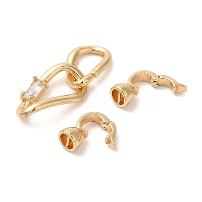 Brass Fold Over Clasps KK-A227-07G-1