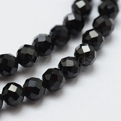 Natural Black Spinel Beads Strands X-G-E366-07-5mm-1