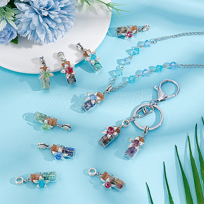 20Pcs Mixed Gemstone European Dangle Charms FIND-PH0020-43-1