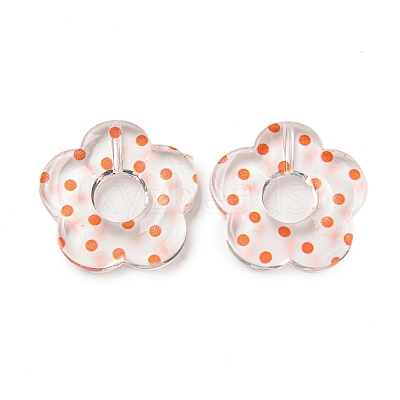 Transparent Printed Acrylic Beads OACR-H124-05B-07-1