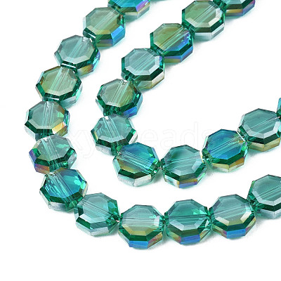 Electroplate Transparent Glass Beads Strands EGLA-N002-27-C05-1