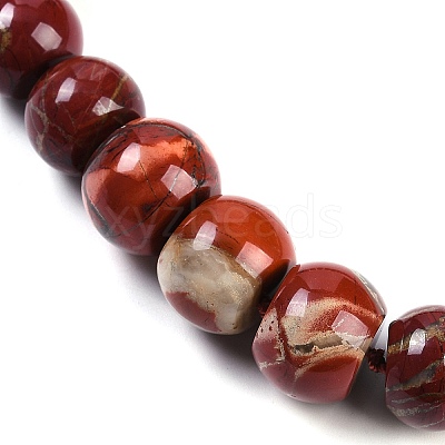Natural Red Rainbow Jasper Rondelle Graduated Beaded Necklaces for Women Men NJEW-K388-02T-1