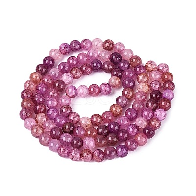 Baking Paint Crackle Glass Beads Strands GLAA-Q106-03A-08-1