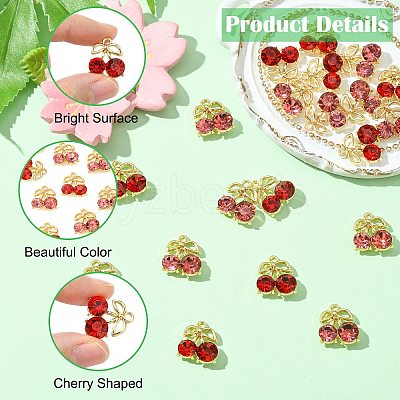 20Pcs 2 Colors Alloy Rhinestone Pendants ALRI-CJ0001-08-1