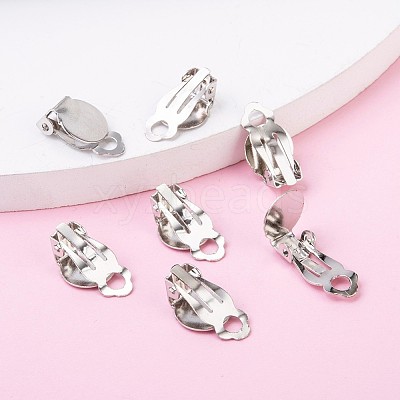 Iron Clip-on Earring Settings X-IFIN-R204-09-1