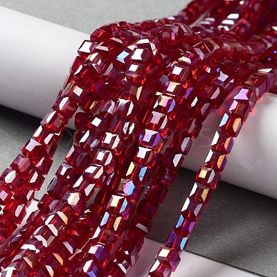 Electroplate Glass Beads Strands LS-EGLA-R030-4x4mm-04-1