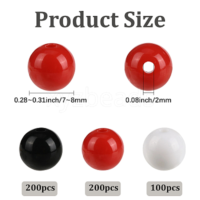 3Colors Opaque Acrylic Beads MACR-SP0001-94B-1