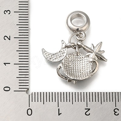 Rack Plating Alloy Enamel European Dangle Charms PALLOY-A009-18P-1