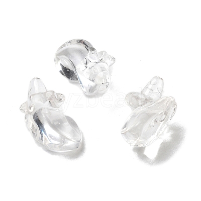 Natural Quartz Crystal Carved Half Hole Beads G-K367-02D-1