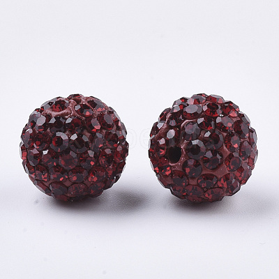 Handmade Polymer Clay Rhinestone Beads RB-S250-12mm-A11-1