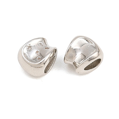 Brass Micro Pave Cubic Zirconia European Beads RB-CBAB488-03P-1