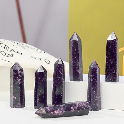 Tower Natural Lepidolite/Purple Mica Stone Home Display Decoration PW-WG15957-02-1
