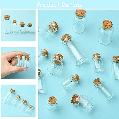 24Pcs 4 Styles Glass Bottle CON-FS0001-17-1