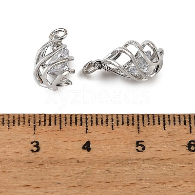 Brass Pave Clear Cubic Zirconia Charms KK-CBA7157-10P-1