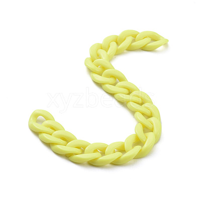 Handmade Opaque Acrylic Curb Chains X-AJEW-JB00662-08-1