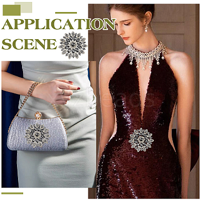 2Pcs Alloy Glass Rhinestone Cabochons FIND-FG0004-83S-1