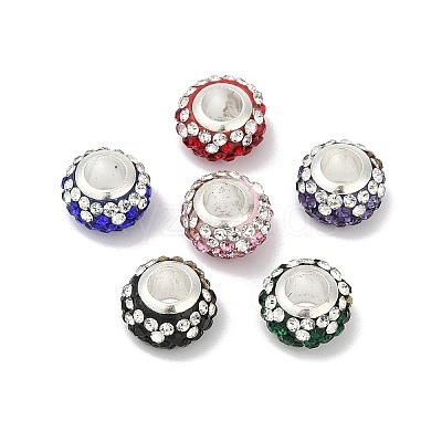Alloy Rhinestone Clay Pave Beads ALRI-D300-02S-1