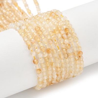 Heated Natural Citrine Beads Strands G-L622-C05-3mm-B-1