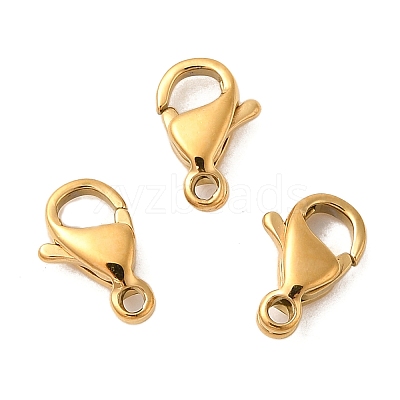 Ion Plating(IP) 304 Stainless Steel Lobster Claw Clasps Hand Polished X-STAS-AB09-G-01-1