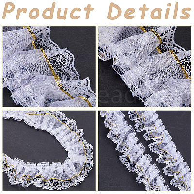 10M Polyester Polka Dot Lace Ribbons OCOR-GF0003-35A-1