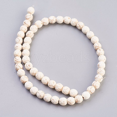 Natural Magnesite Beads Strands X-TURQ-L017-8mm-02A-1