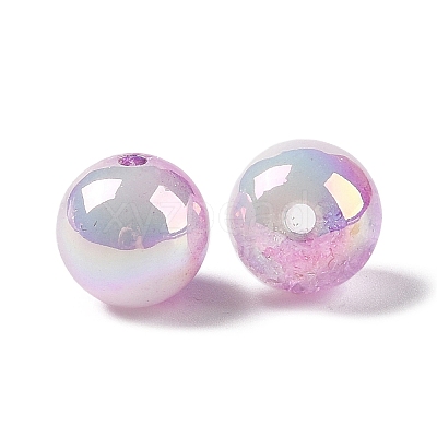 UV Plating Opaque Crackle Two-tone Acrylic Beads X1-MACR-C032-01D-1