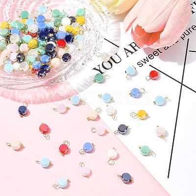 100Pcs Electroplate Glass Charms PALLOY-FZ00017-1