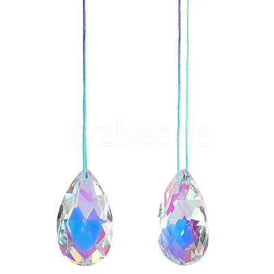 Glass Sun Catcher Pendant HJEW-WH20004-13-1