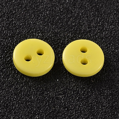 2-Hole Flat Round Resin Sewing Buttons for Costume Design BUTT-E119-34L-18-1