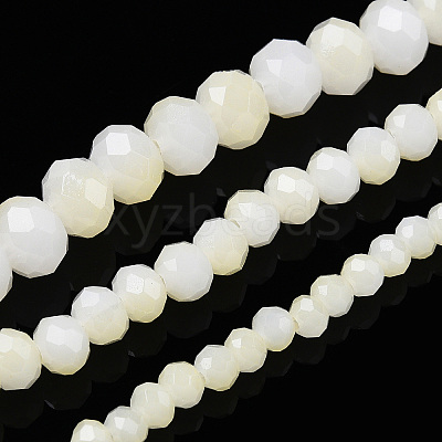Two-Tone Imitation Jade Glass Beads Strands GLAA-T033-01B-01-1