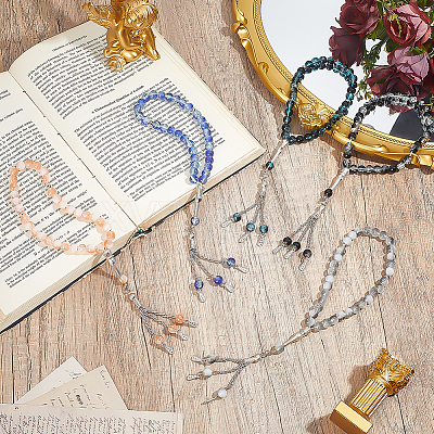 5Pcs 5 Colors Alloy Charm Bracelets BJEW-PH0004-68-1
