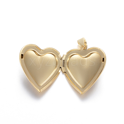 Ion Plating(IP) 316 Stainless Steel Locket Pendants X-STAS-N0016-04G-1