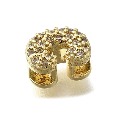 Brass Micro Pave Cubic Zirconia Letter Multi-Strand Links KK-D295-32G-03-1