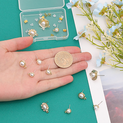 12Pcs 6 Style Alloy Stud Earring Findings EJEW-CA0001-06-1