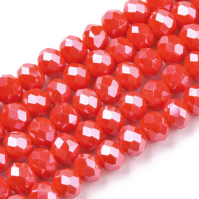Electroplate Glass Beads Strands EGLA-A034-P4mm-A10-1