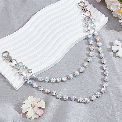 1Pc Polymer Clay Rhinestone Round Beaded Pants Chains AJEW-BM0001-29B-02-1