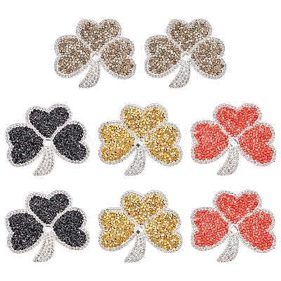 8Pcs 4 Colors Plastic Hotfix Rhinestones DIY-FG0003-62-1
