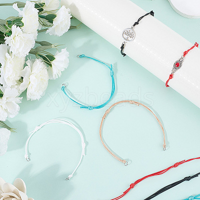40Pcs 5 Colors Adjustable Eco-Friendly Korean Waxed Polyester Cord Bracelet Making AJEW-SC0003-72-1