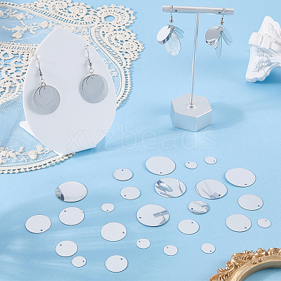 80G 4 Styles Plastic Paillette Pendants FIND-SC0023-19-1